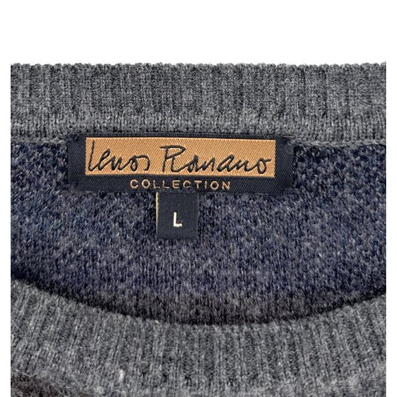 Vintage Lenor Romano Extra Fine Merino Wool Sweater Mens L Crewneck Long Sleeve - Picture 2 of 5